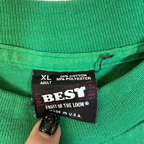 Best Fruit of the Loom Vintage Single Stitch Christmas Tree Shirt Women's XL - Picture 2 of 6